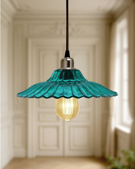 Industrial vintage E27 Colored Glass pendant Lampshade, Filament/LED hanging ceiling light,