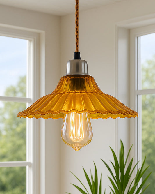 Industrial vintage E27 Colored Glass pendant Lampshade, Filament/LED hanging ceiling light,