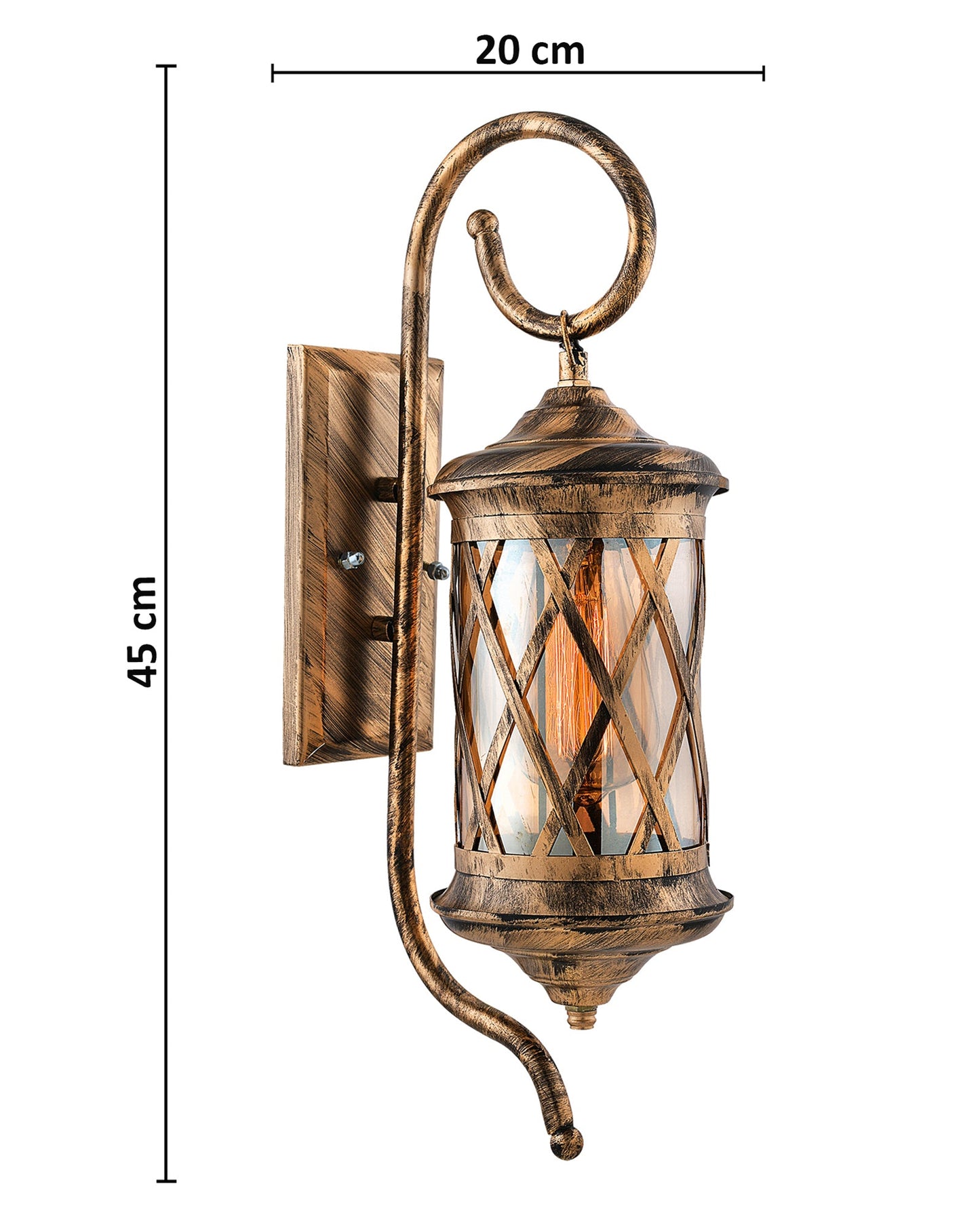 Rustic Wall Light Fixtures, Oil Rubbed Bronze Finish Indoor Vintage Wall Sconce Industrial Lamp Fixture Glass Shade Farmhouse Metal Sconces for Bedroom Living Room Cafe, Wall Cylinder