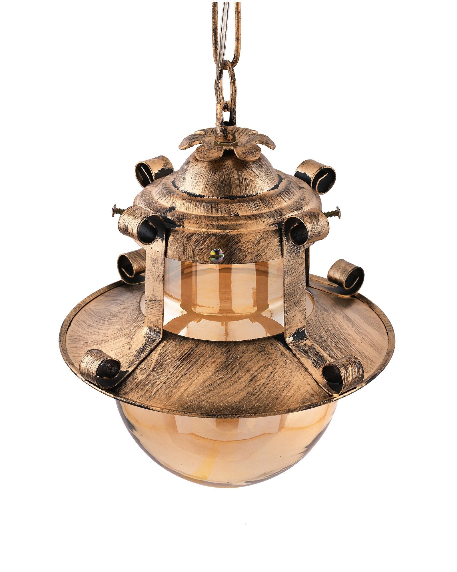Rustic Hanging Light Fixtures, Oil Rubbed Bronze Finish Indoor Vintage Pendent Industrial Lamp Fixture Glass Shade Farmhouse Metal light for Bedroom Living Room Cafe, Hanging Globe