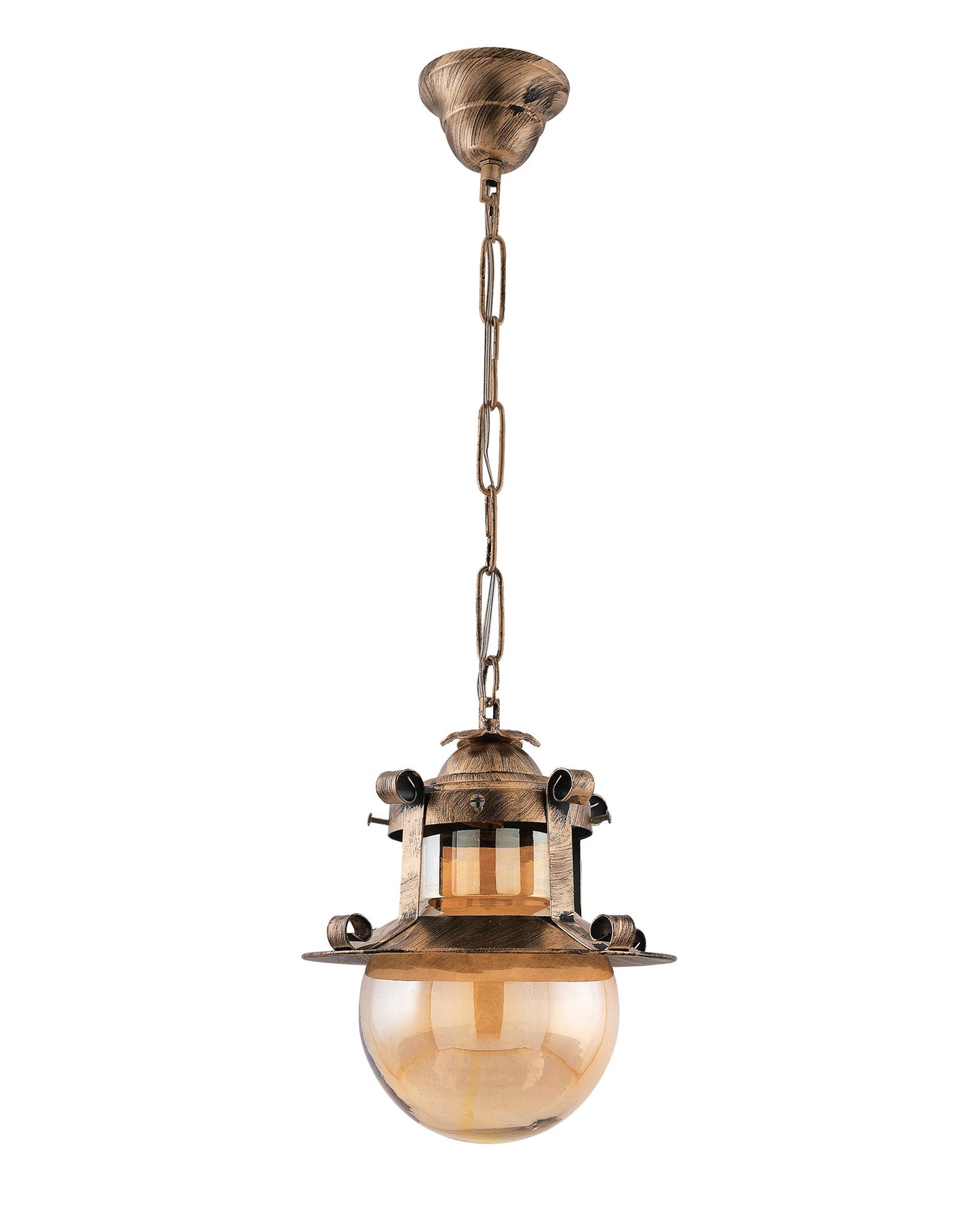Rustic Hanging Light Fixtures, Oil Rubbed Bronze Finish Indoor Vintage Pendent Industrial Lamp Fixture Glass Shade Farmhouse Metal light for Bedroom Living Room Cafe, Hanging Globe