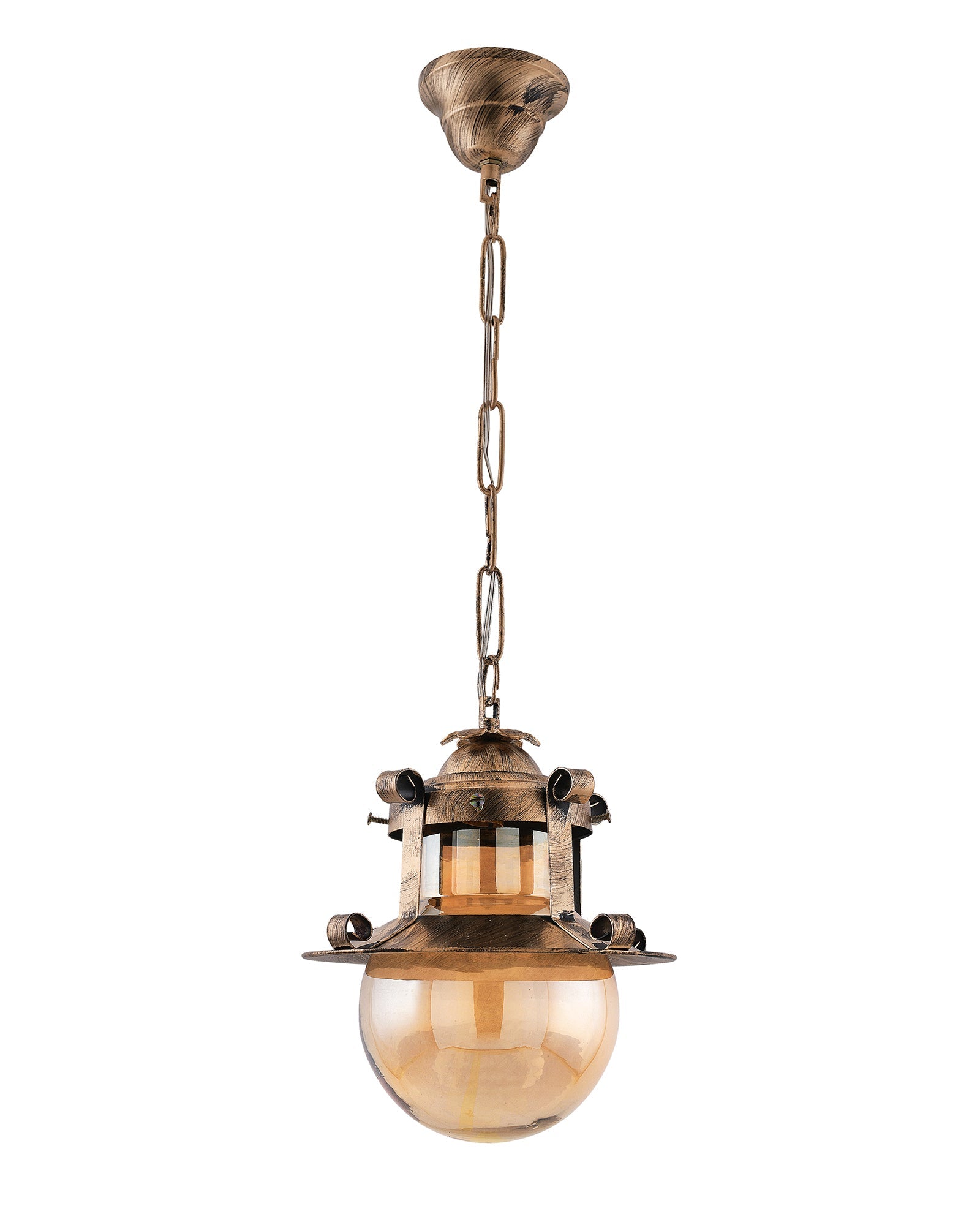 Rustic Hanging Light Fixtures, Oil Rubbed Bronze Finish Indoor Vintage Pendent Industrial Lamp Fixture Glass Shade Farmhouse Metal light for Bedroom Living Room Cafe, Hanging Globe