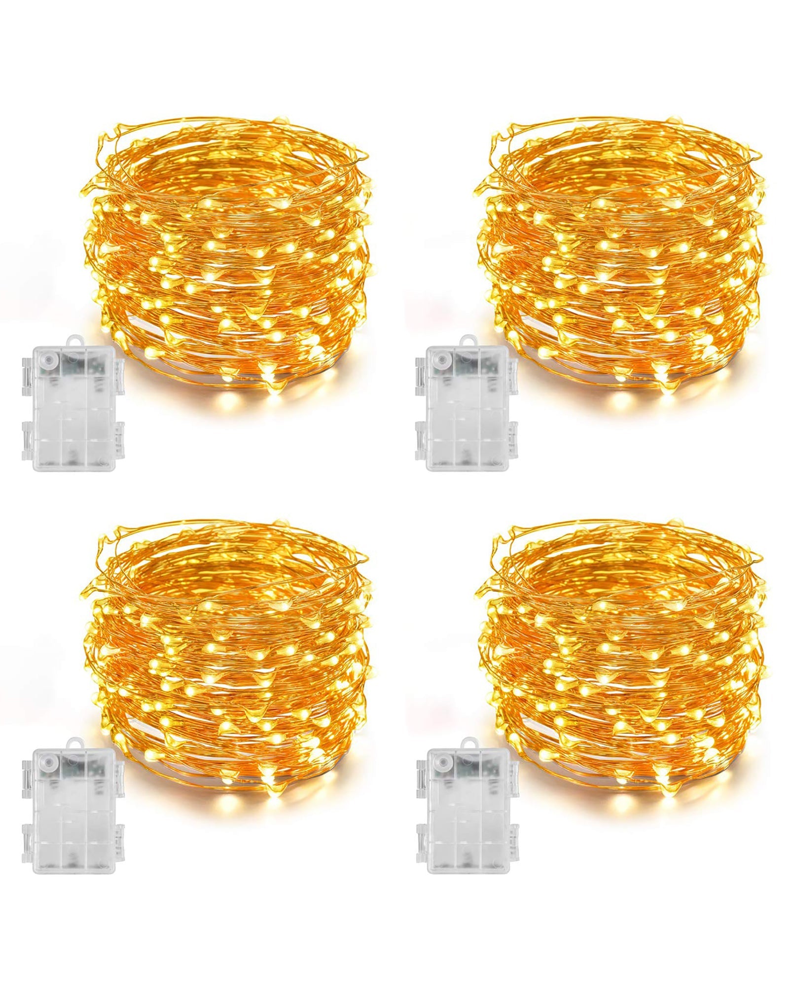 50-LED Fairy Copper String Lights 5m Waterproof, 3AA Battery, Warm White