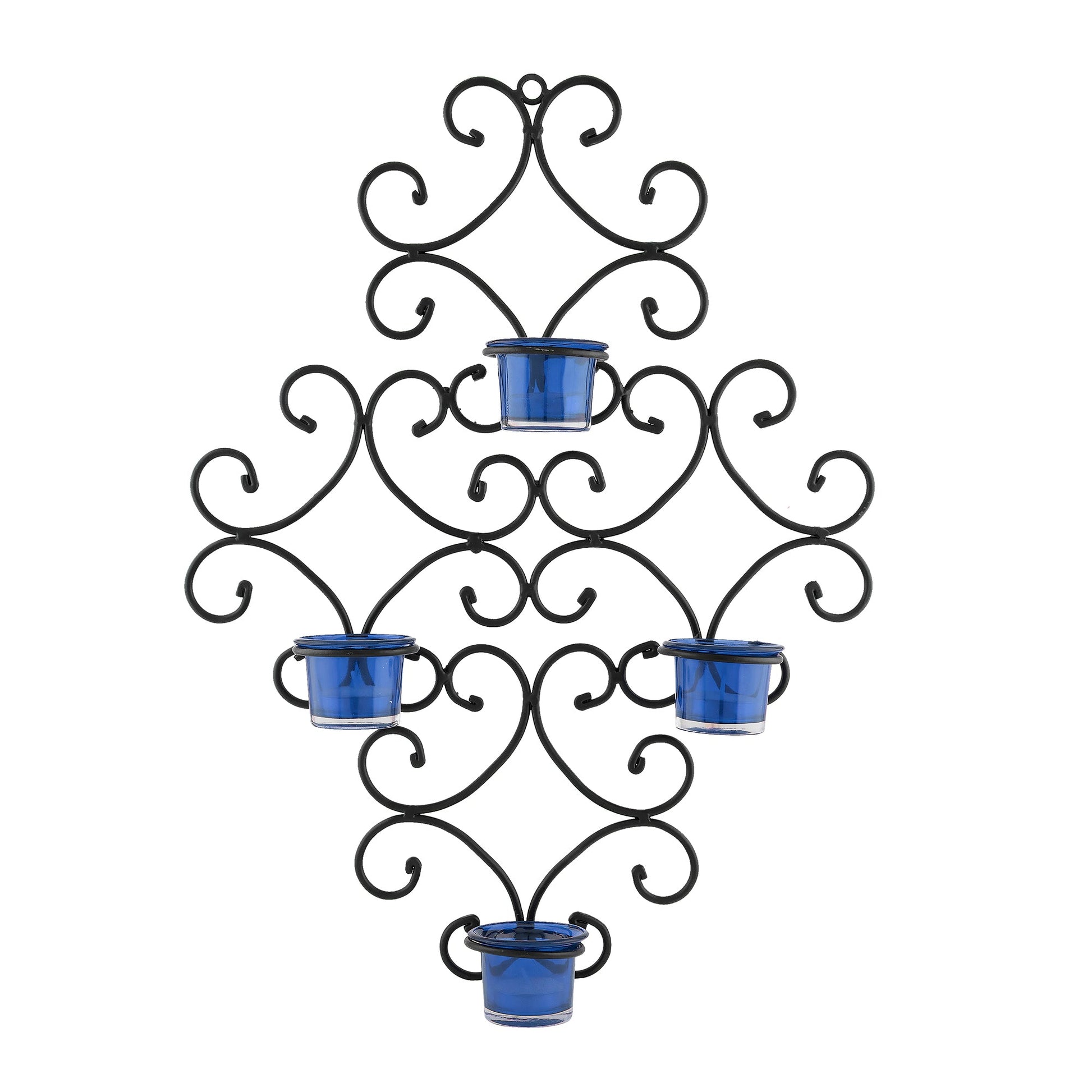 4-Votive Victorian Black Iron Wall Sconce Candle Holder,Candle Wall art