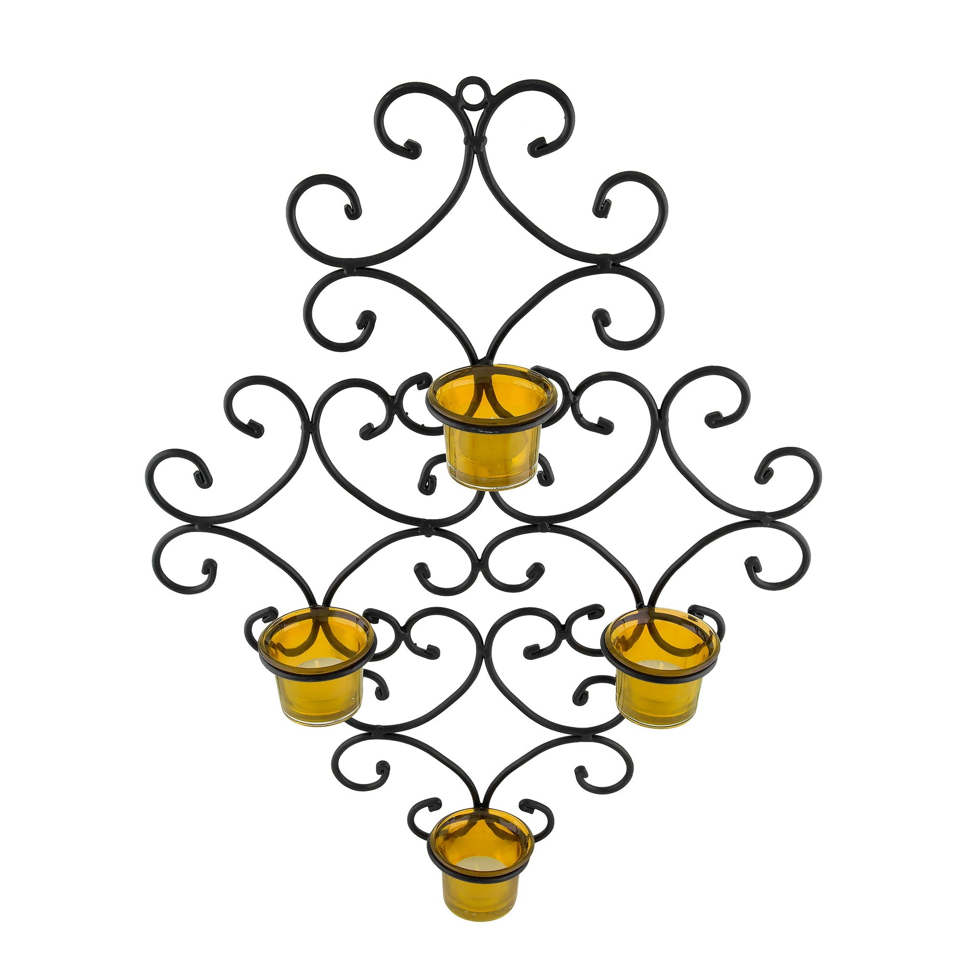 4-Votive Victorian Black Iron Wall Sconce Candle Holder,Candle Wall art