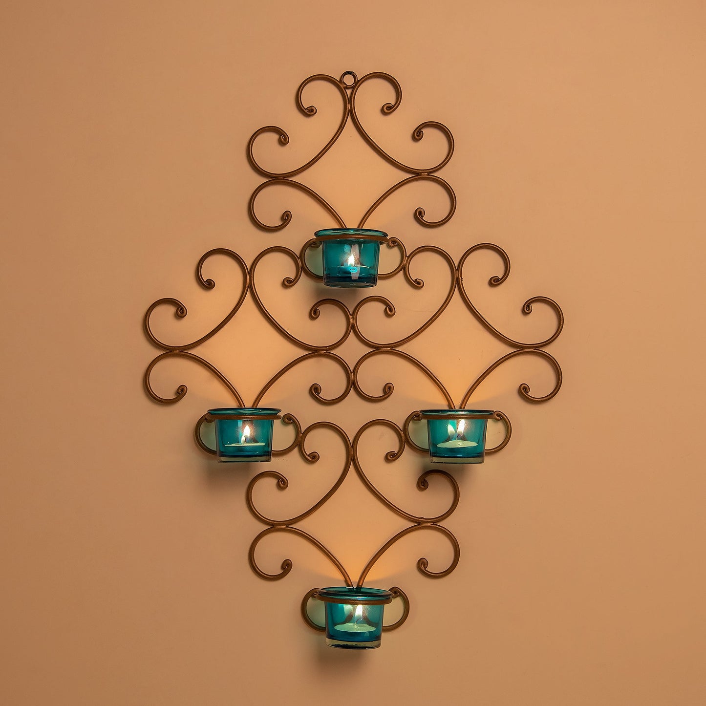 4-Votive Victorian Black Iron Wall Sconce Candle Holder,Candle Wall art