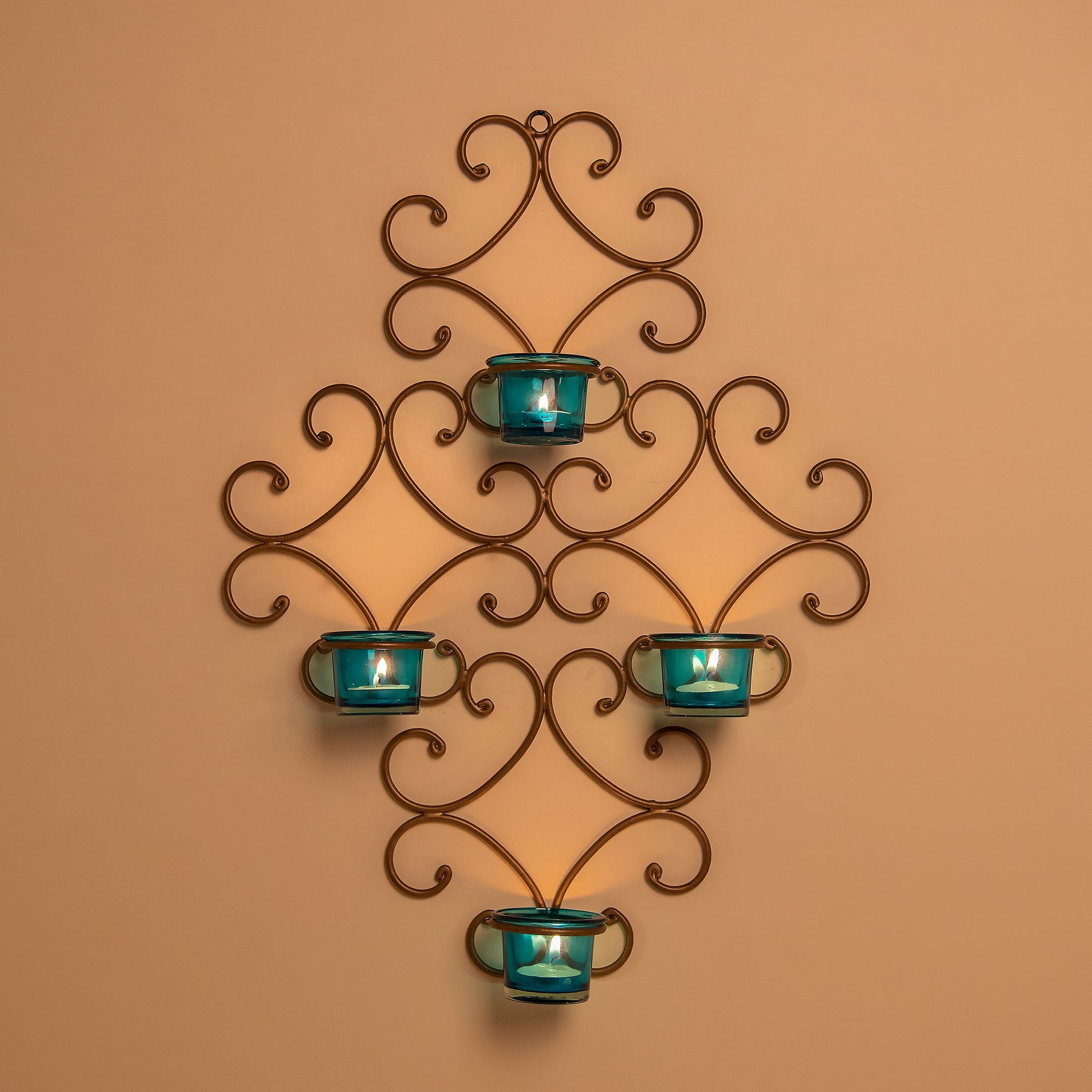 4-Votive Victorian Black Iron Wall Sconce Candle Holder,Candle Wall art