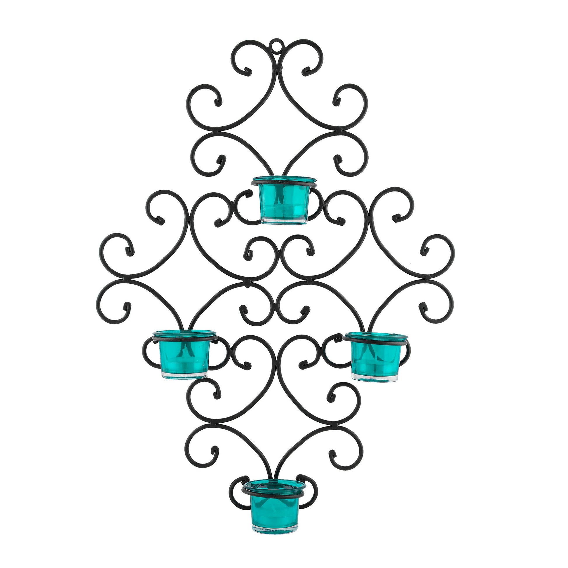 4-Votive Victorian Black Iron Wall Sconce Candle Holder,Candle Wall art