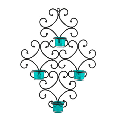 4-Votive Victorian Black Iron Wall Sconce Candle Holder,Candle Wall art