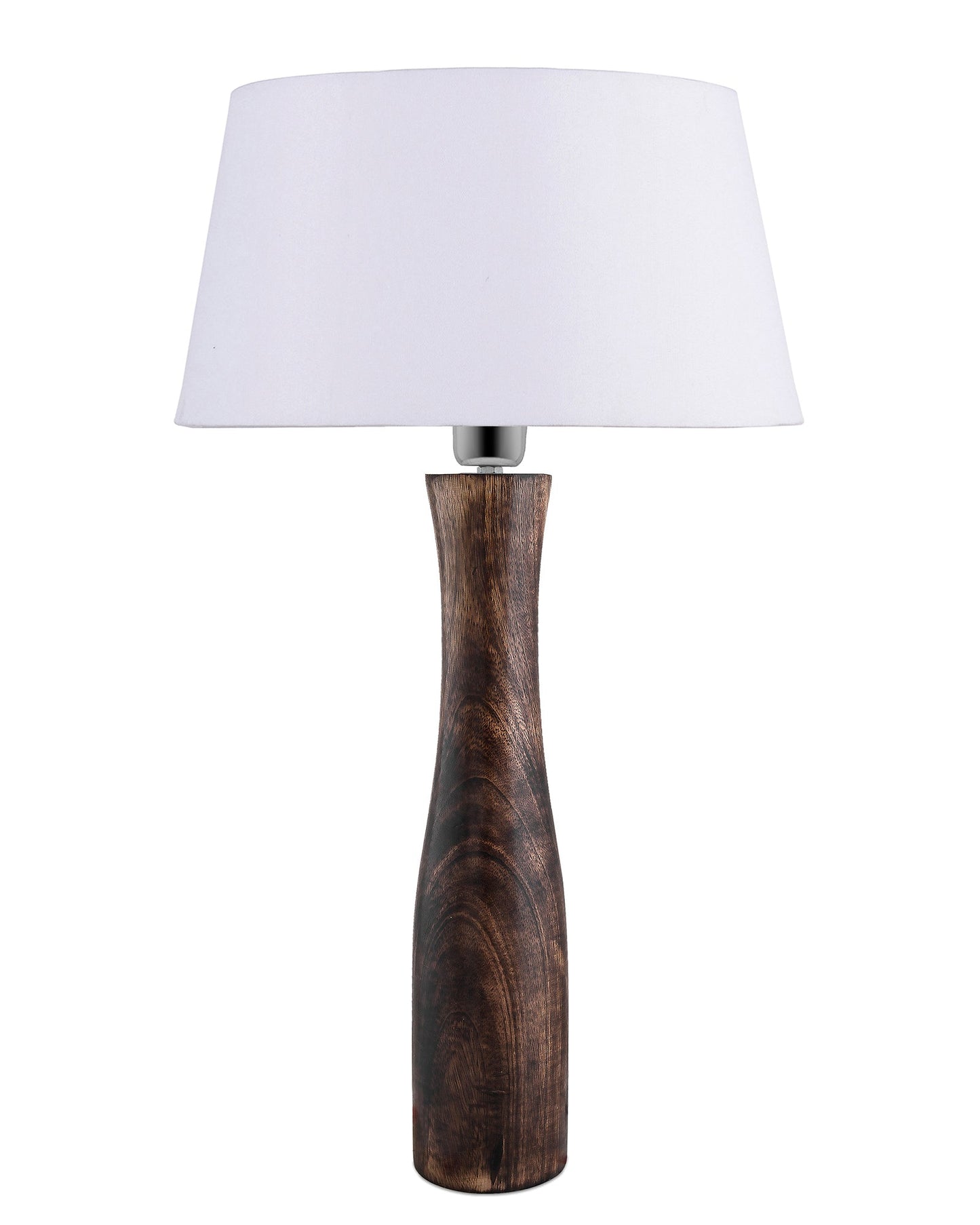 Antique Solid Timber Turned table lamp with Empire Drum Shade