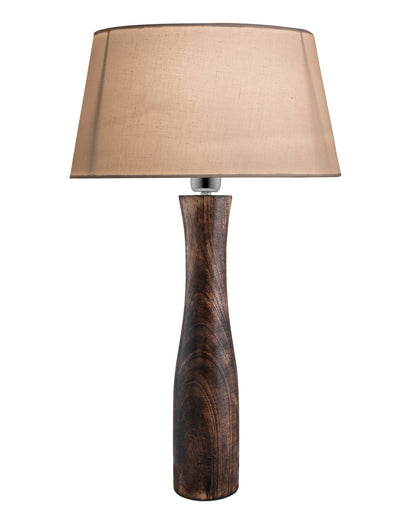 Antique Solid Timber Turned table lamp with Empire Drum Shade