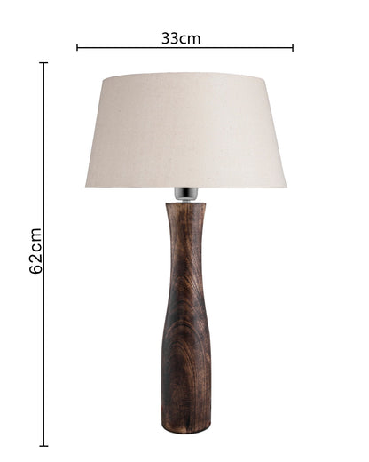 Antique Solid Timber Turned table lamp with Empire Drum Shade