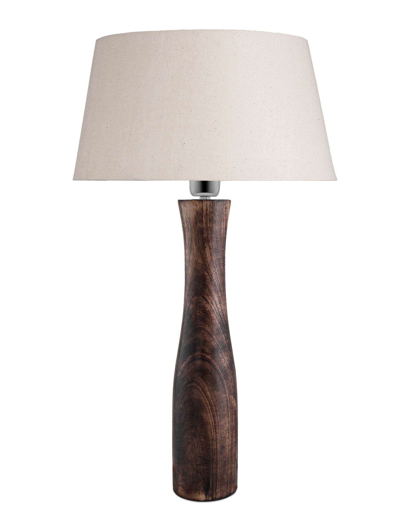 Antique Solid Timber Turned table lamp with Empire Drum Shade