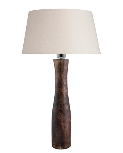 Antique Solid Timber Turned table lamp with Empire Drum Shade