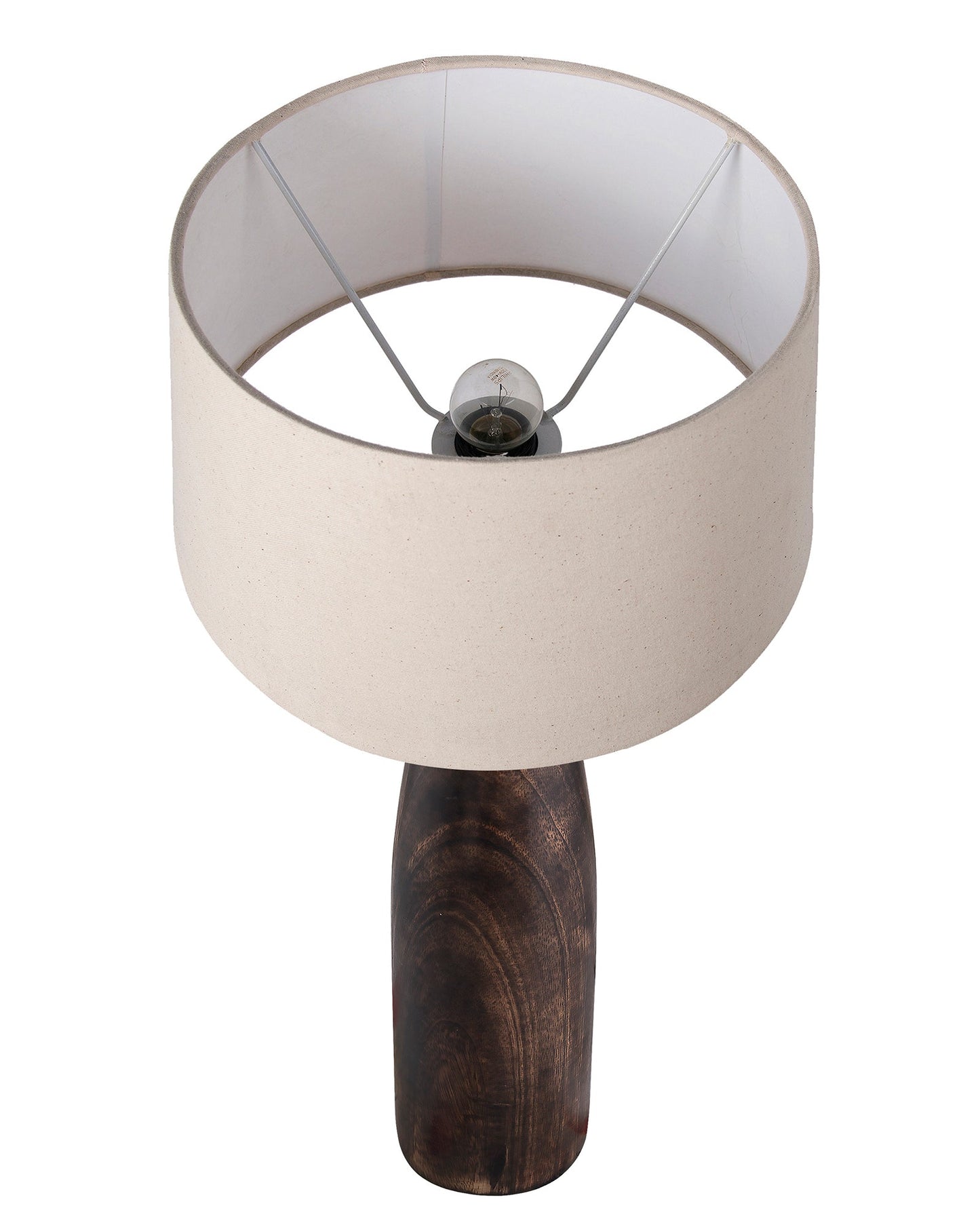 Antique Solid Timber Turned table lamp with Empire Drum Shade