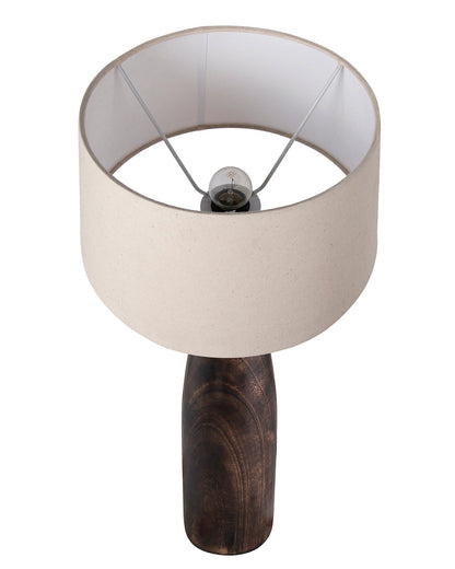 Antique Solid Timber Turned table lamp with Empire Drum Shade