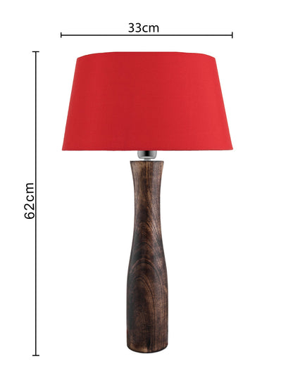 Antique Solid Timber Turned table lamp with Empire Drum Shade