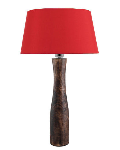 Antique Solid Timber Turned table lamp with Empire Drum Shade