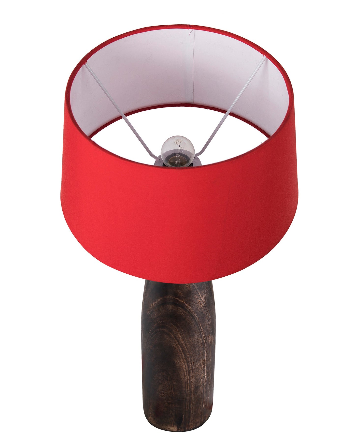 Antique Solid Timber Turned table lamp with Empire Drum Shade