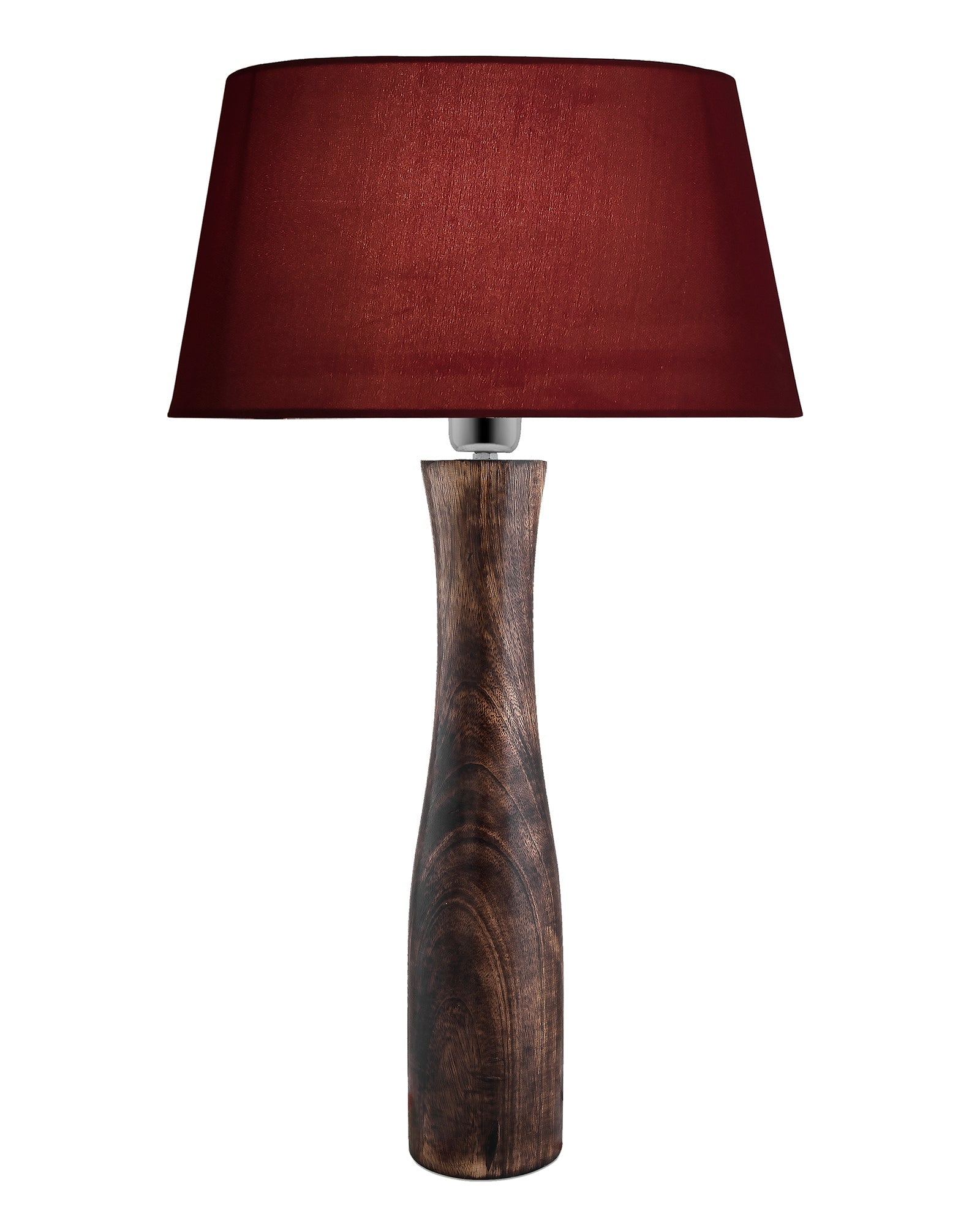 Antique Solid Timber Turned table lamp with Empire Drum Shade