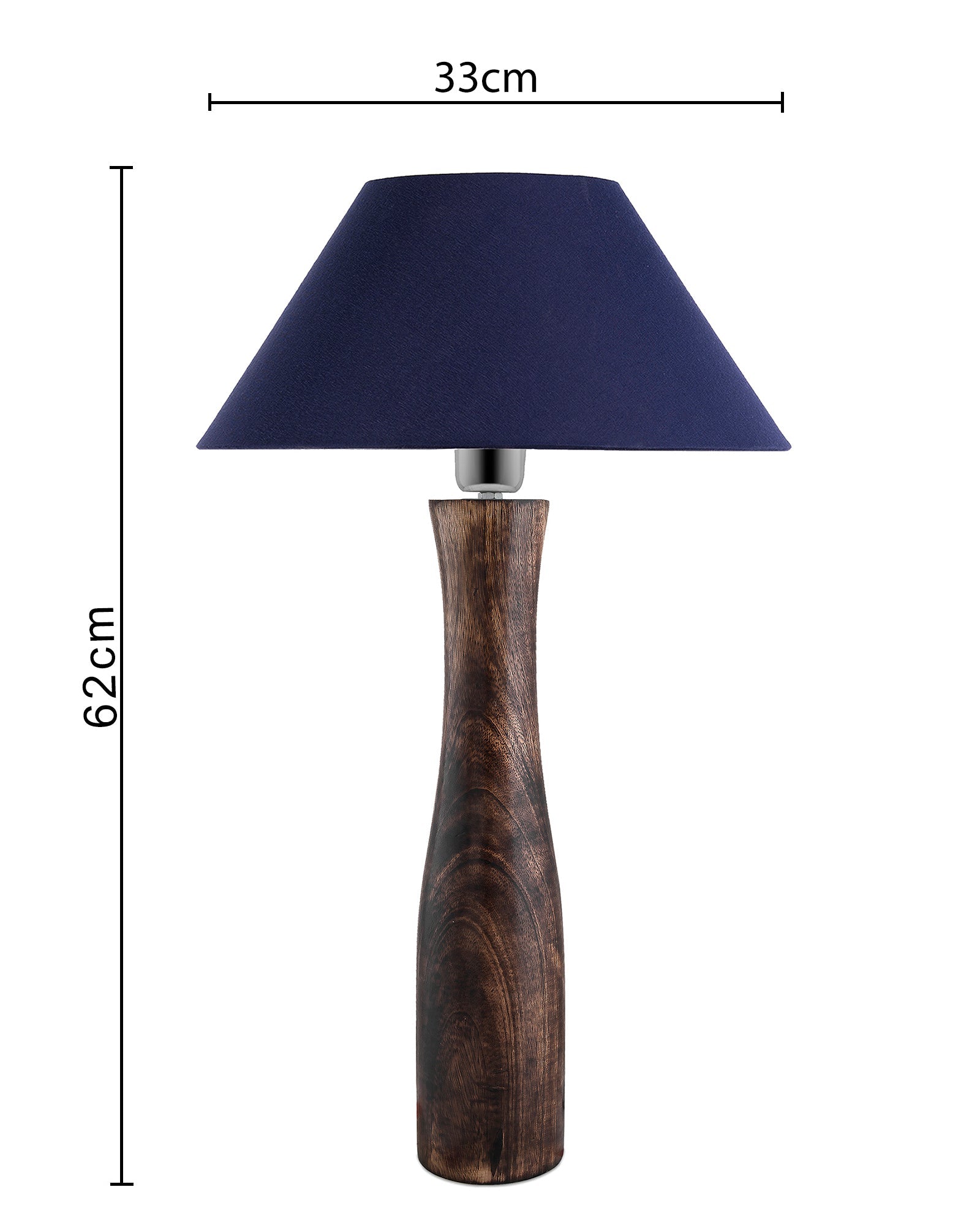 Antique Solid Timber Turned table lamp with Cone Shade