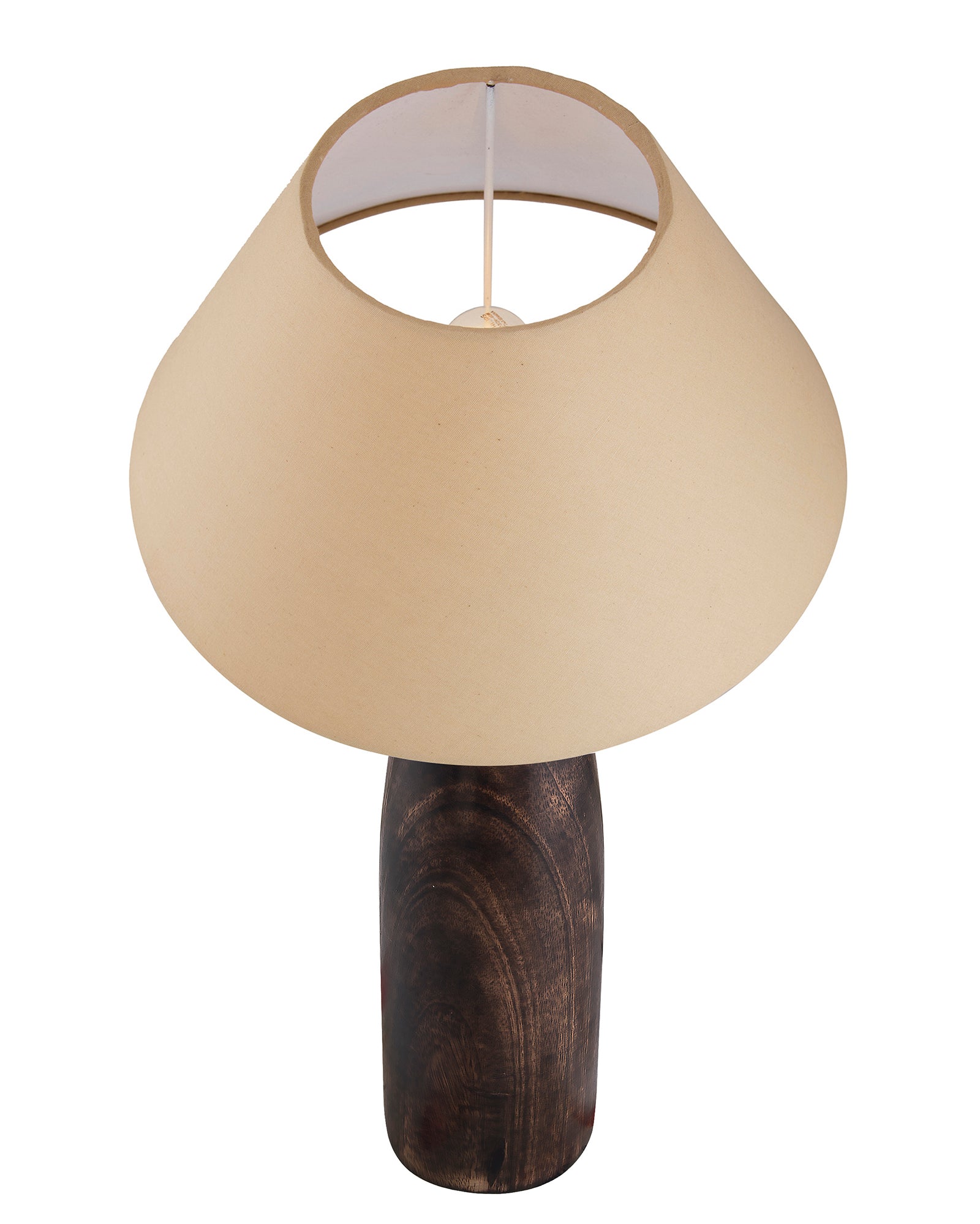 Antique Solid Timber Turned table lamp with Cone Shade