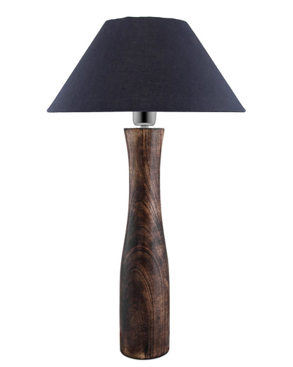 Antique Solid Timber Turned table lamp with Cone Shade