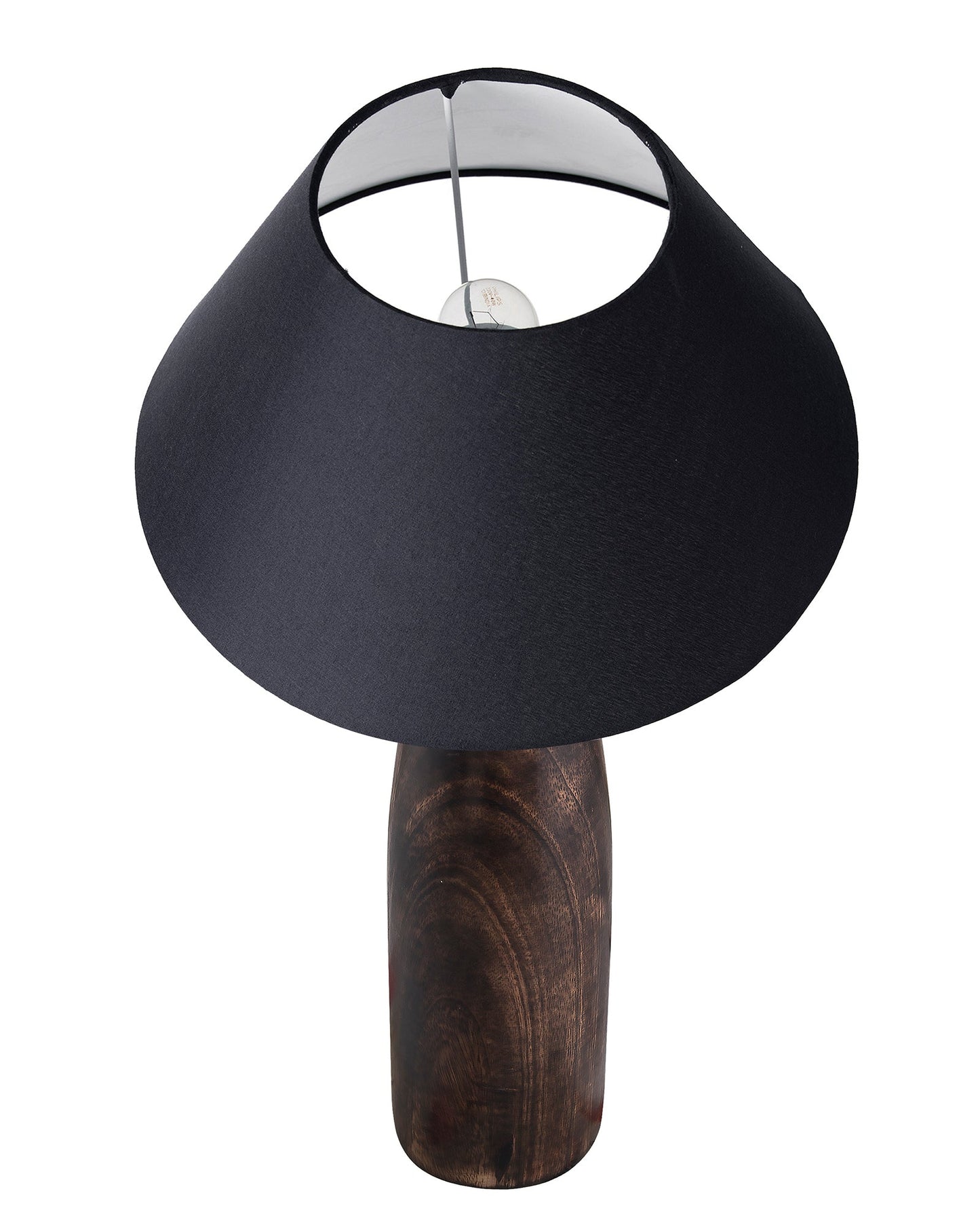 Antique Solid Timber Turned table lamp with Cone Shade