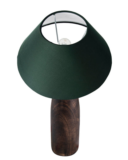 Antique Solid Timber Turned table lamp with Cone Shade