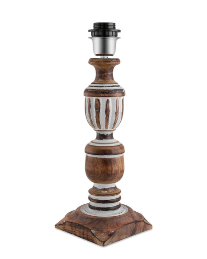 Antique White French Trophy Carved Table lamp with Empire Drum Shade