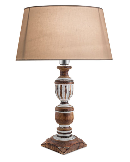 Antique White French Trophy Carved Table lamp with Empire Drum Shade