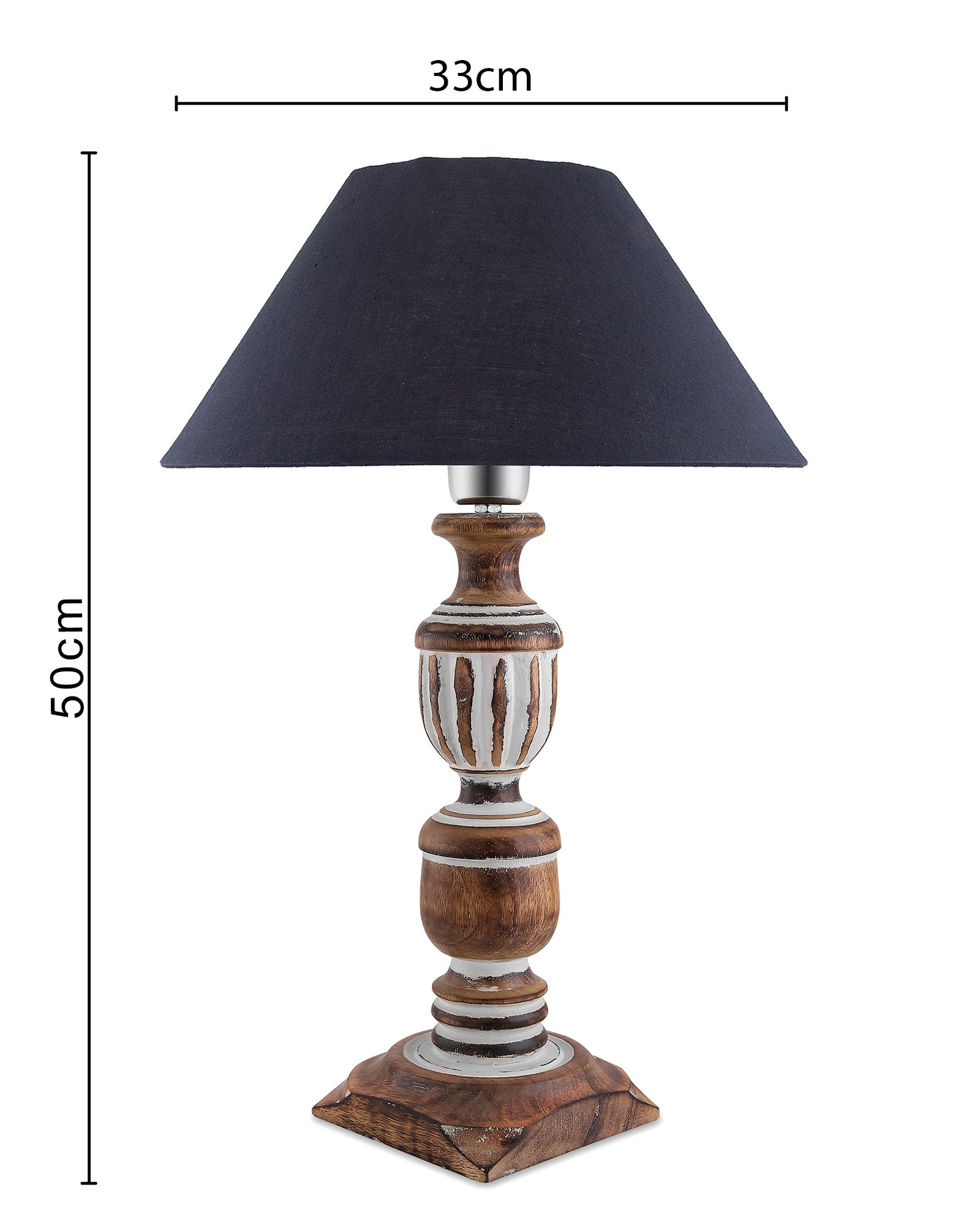 Antique White French Trophy Carved Table lamp with Cone Shade