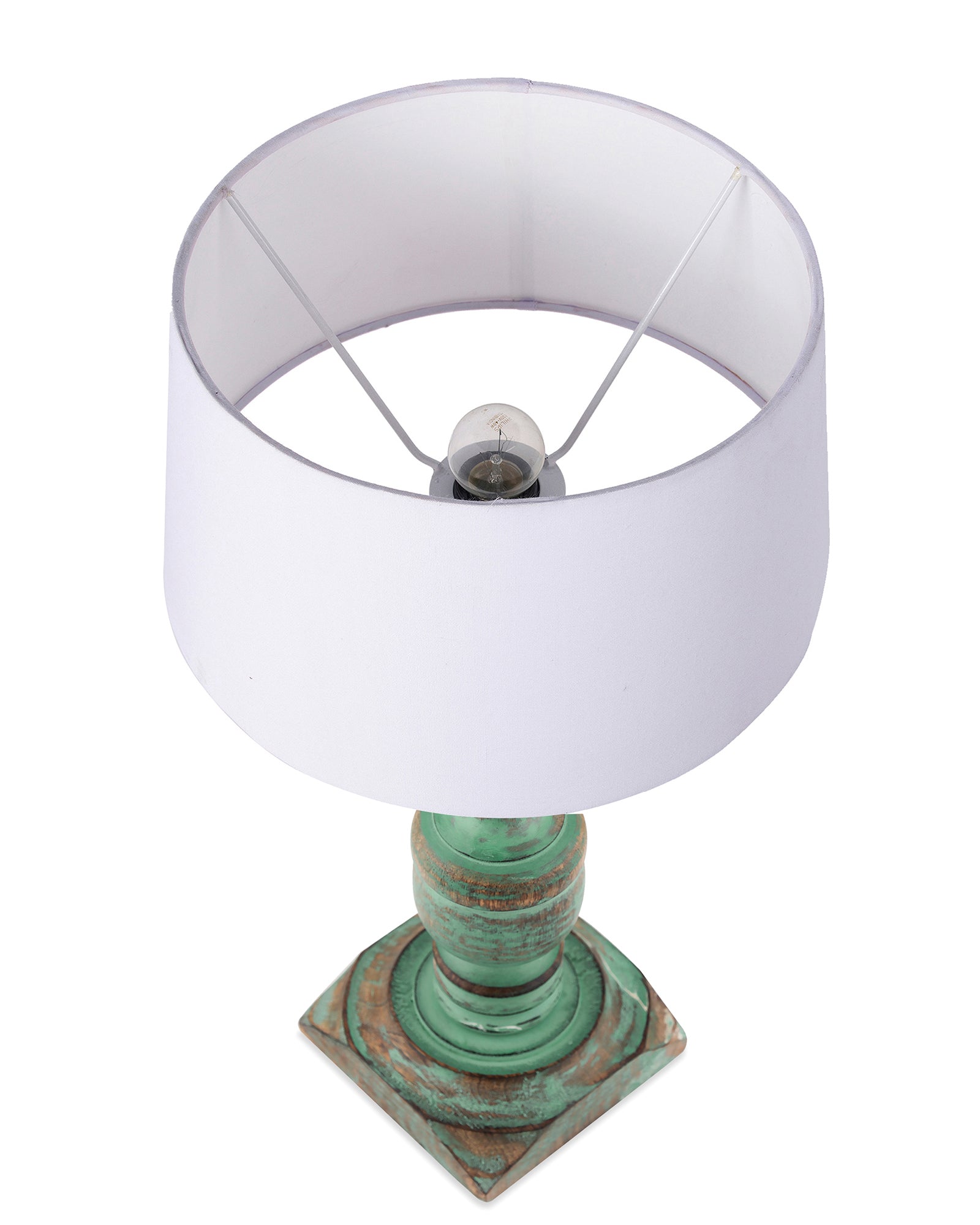Rustic Algae French Trophy Carved Table lamp with Empire Drum Shade