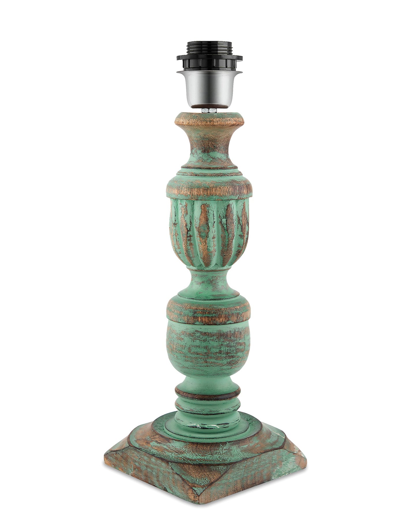 Rustic Algae French Trophy Carved Table lamp with Empire Drum Shade