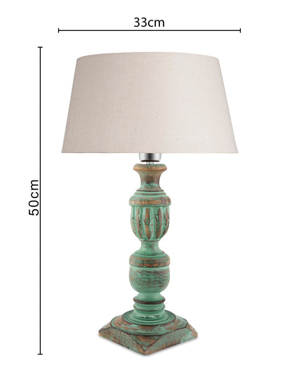 Rustic Algae French Trophy Carved Table lamp with Empire Drum Shade