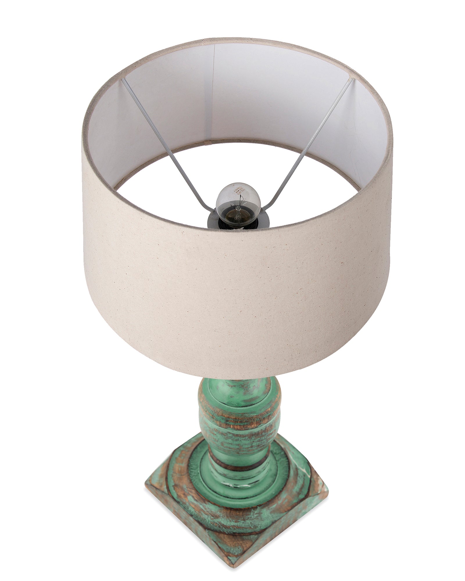 Rustic Algae French Trophy Carved Table lamp with Empire Drum Shade