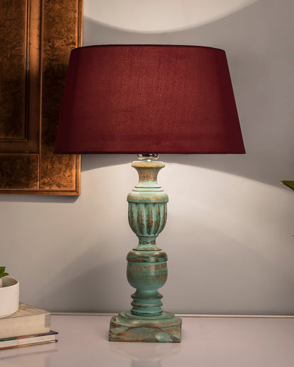 Rustic Algae French Trophy Carved Table lamp with Empire Drum Shade