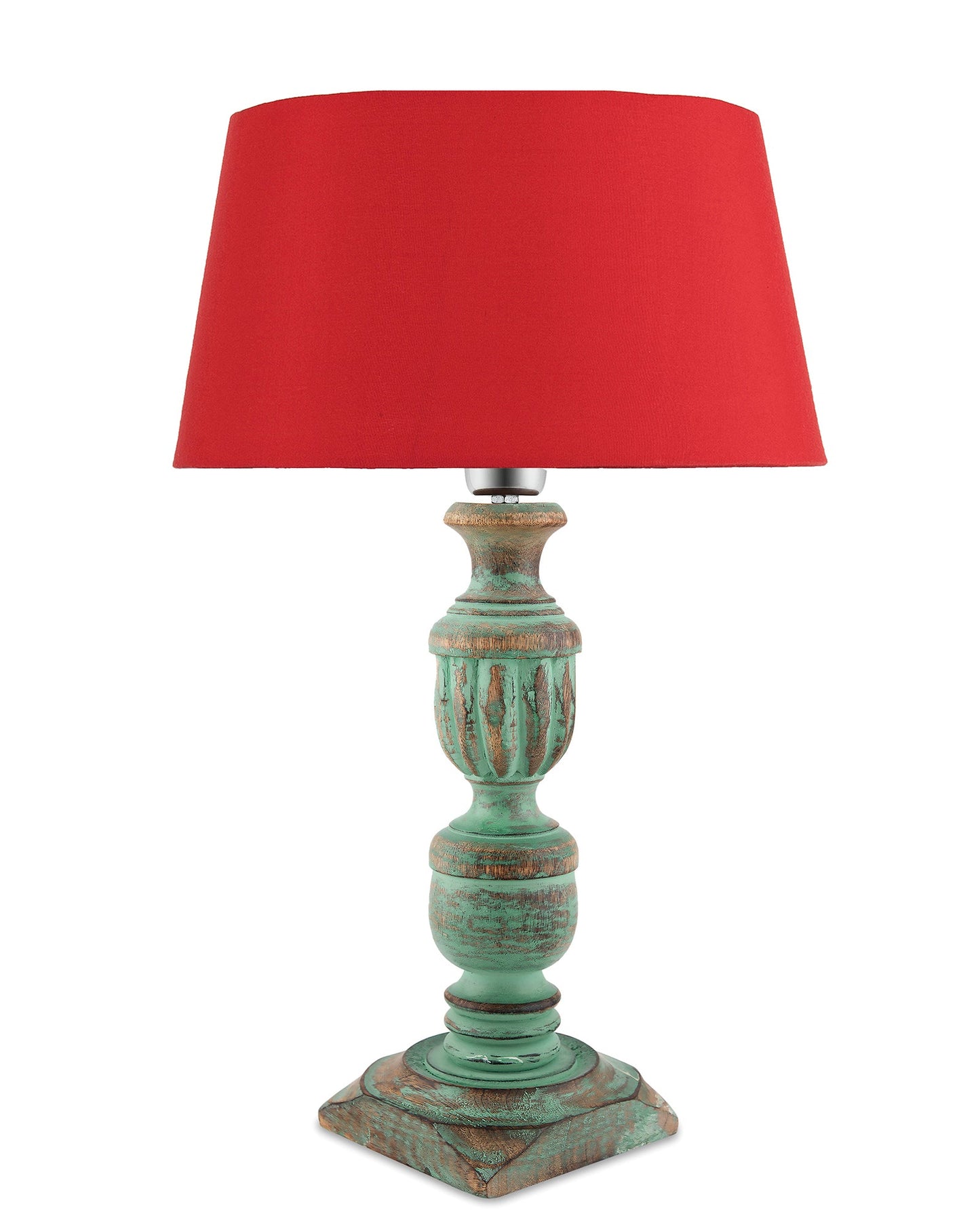 Rustic Algae French Trophy Carved Table lamp with Empire Drum Shade