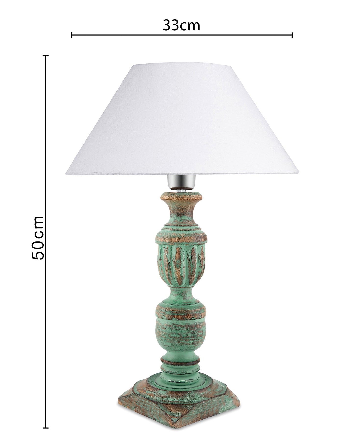 Rustic Algae French Trophy Carved Table lamp with Cone Shade