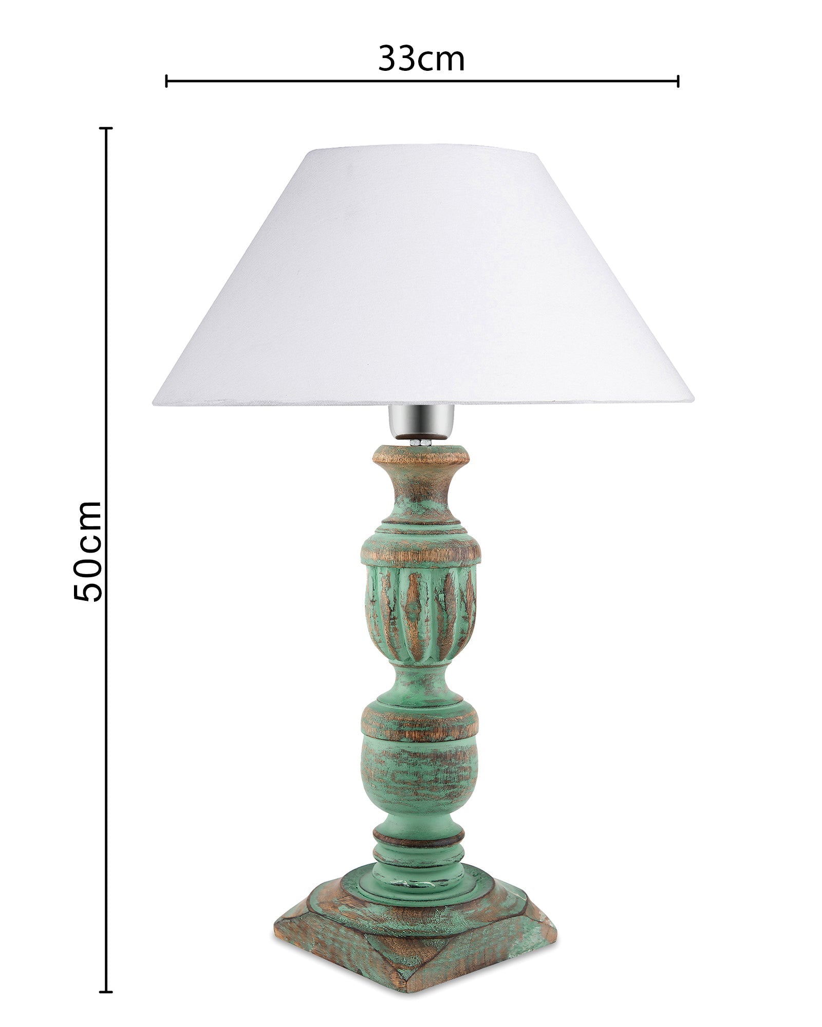 Rustic Algae French Trophy Carved Table lamp with Cone Shade
