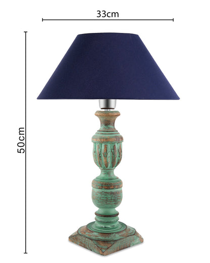 Rustic Algae French Trophy Carved Table lamp with Cone Shade