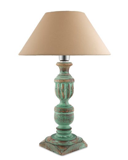 Rustic Algae French Trophy Carved Table lamp with Cone Shade