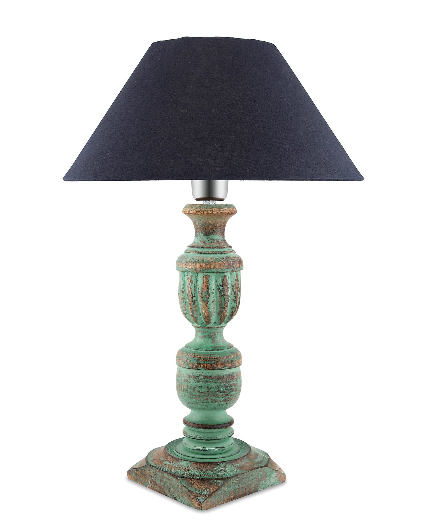 Rustic Algae French Trophy Carved Table lamp with Cone Shade