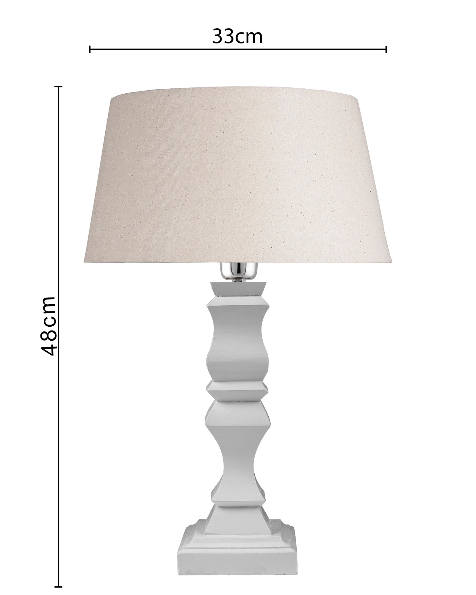 Classic Cube Cut White Table Lamp with Empire Drum Shade