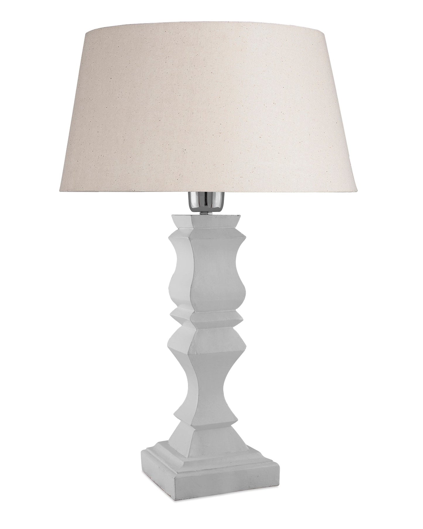 Classic Cube Cut White Table Lamp with Empire Drum Shade