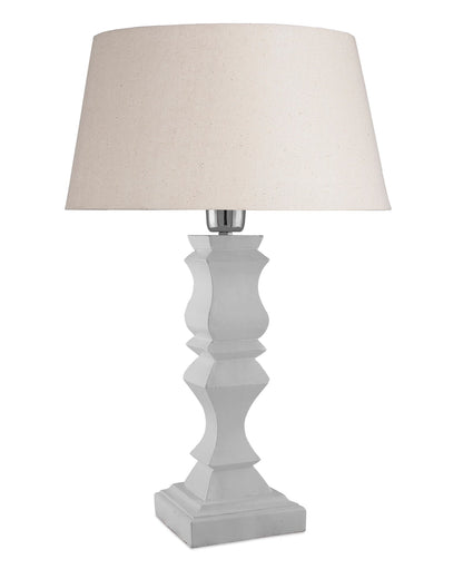 Classic Cube Cut White Table Lamp with Empire Drum Shade