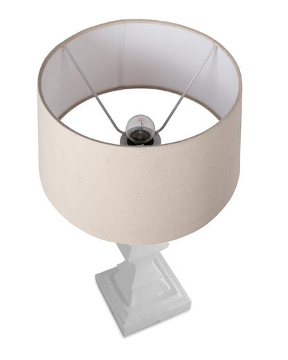 Classic Cube Cut White Table Lamp with Empire Drum Shade