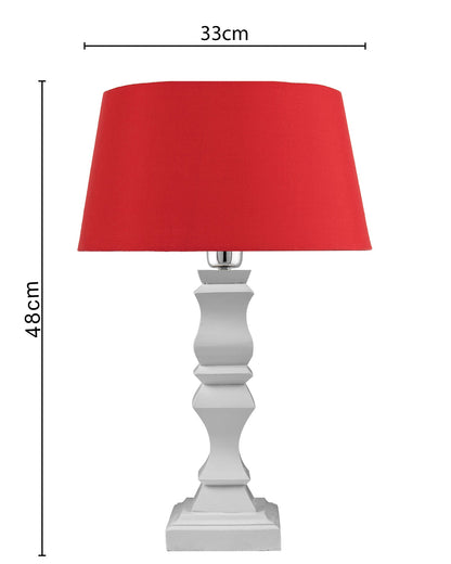 Classic Cube Cut White Table Lamp with Empire Drum Shade