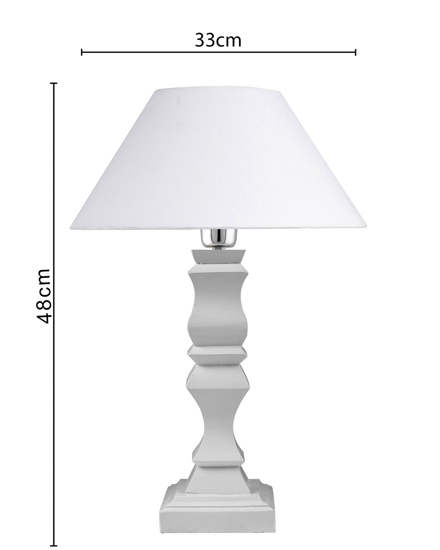 Classic Cube Cut White Table Lamp with Cone Shade