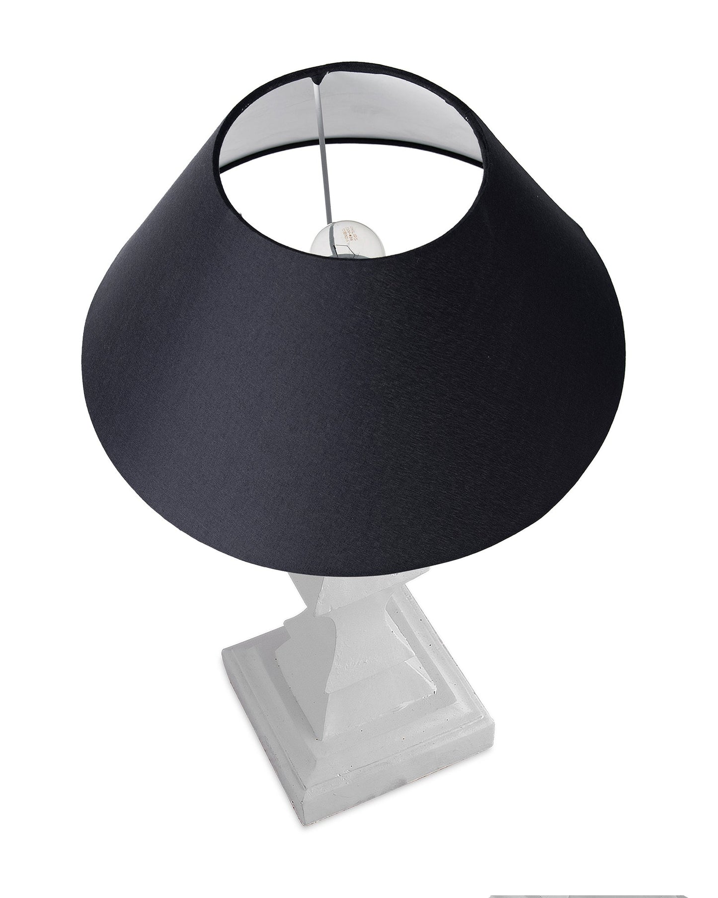 Classic Cube Cut White Table Lamp with Cone Shade